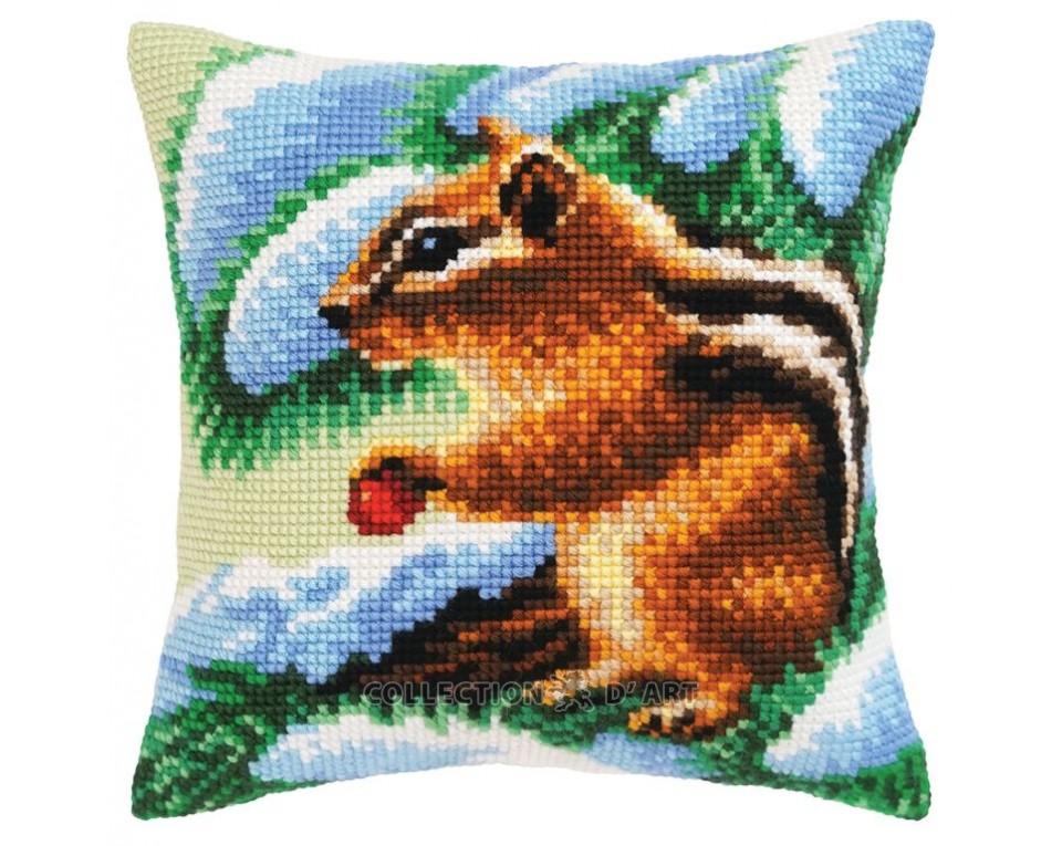  Needlepoint Painted Canvas Cross Stitch Tapestry Kit Gobelin -  Winter. 16x20 by Collection D'Art 10516